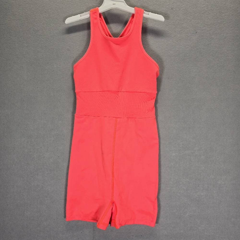 Free People Every Single Time Runsie Neon Coral Sz XS-S New
